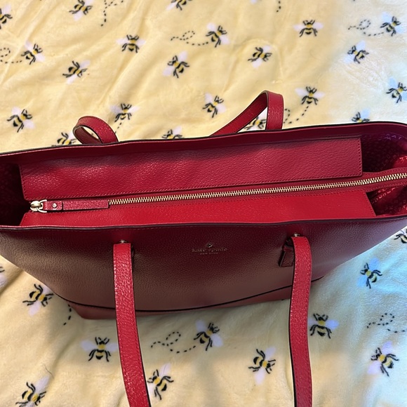 Red leather, Kate Spade tote - Picture 6 of 10